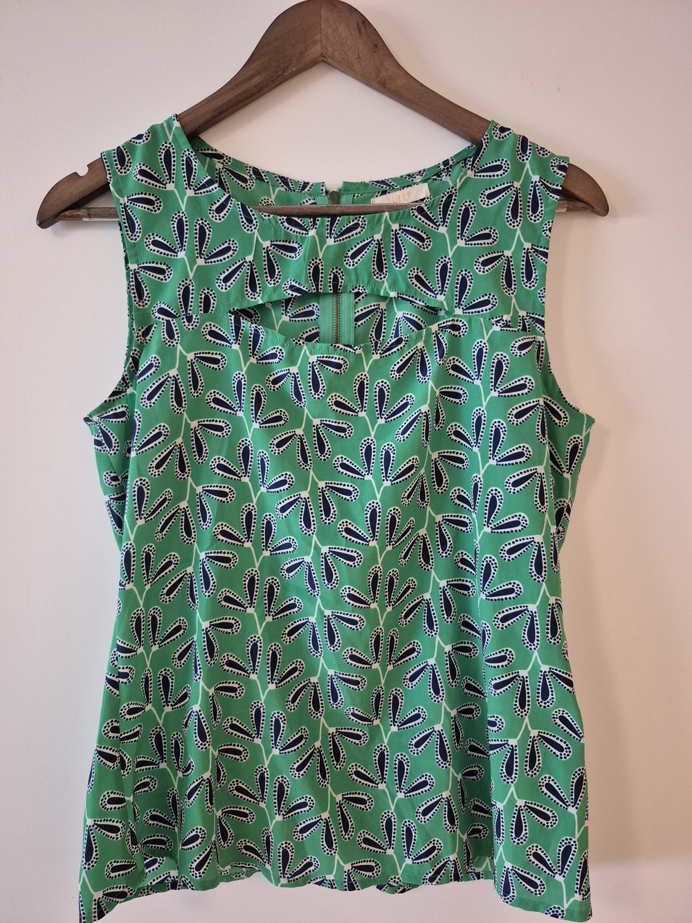 Tulle Green Nautical-Print Sleeveless Camisole